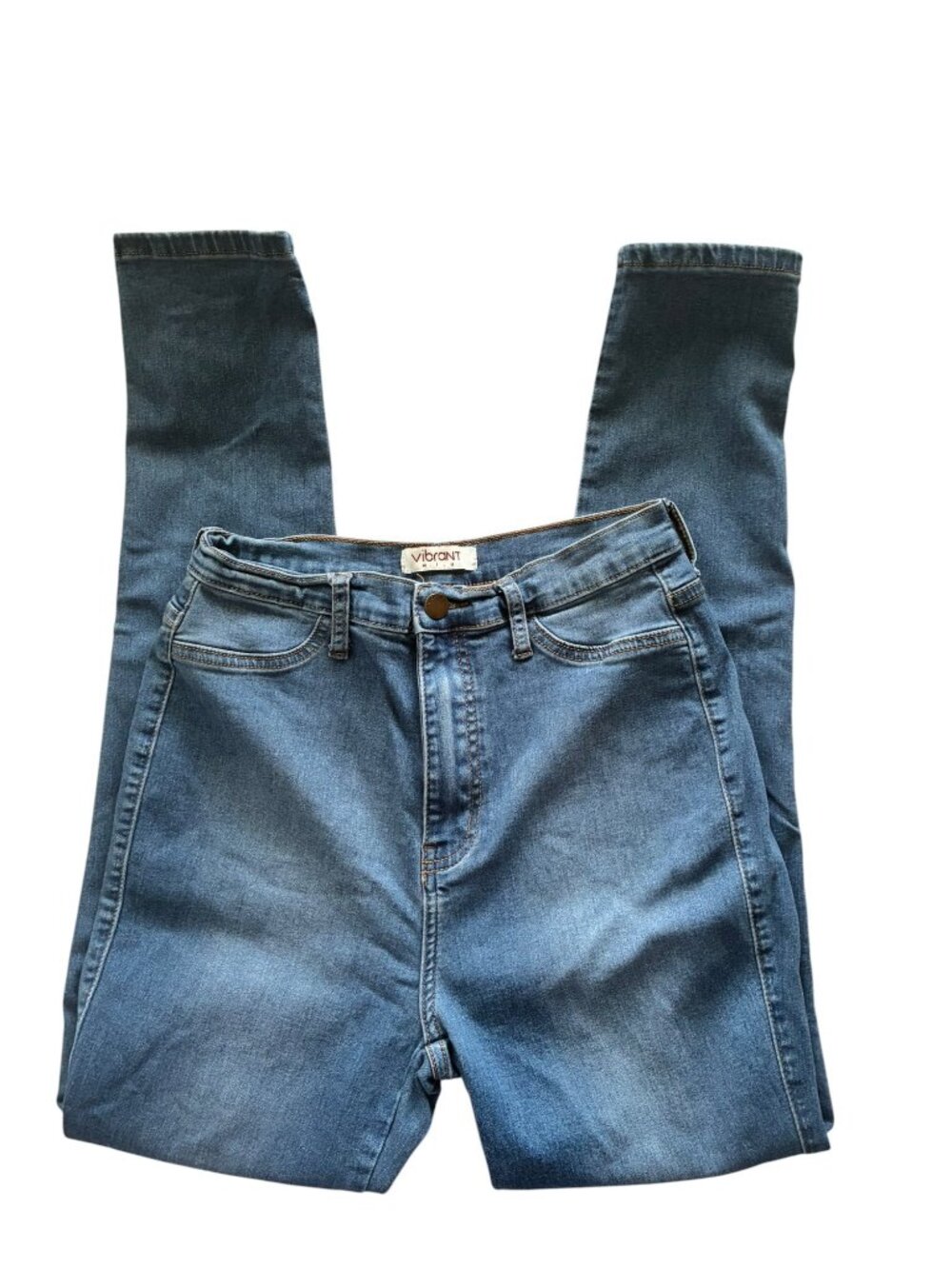 Vibrant MIU Womens Juniors‎ High Rise Skinny Jeans Size 3 Medium Wash Stretch